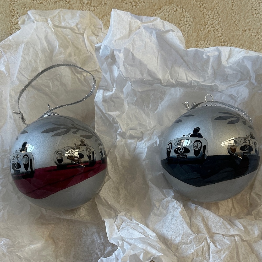 Silver and Red Holiday Ornament
